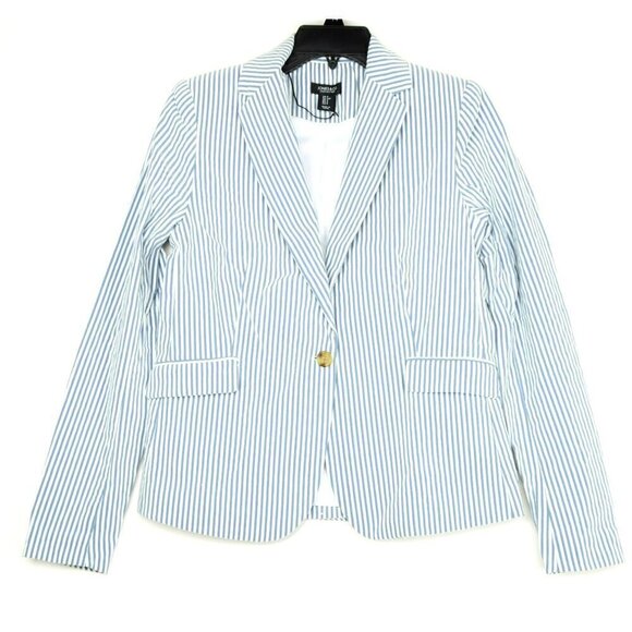 New! Jones NY Women's City Fit Cotton Blend Striped Blazer - Picture 3 of 7